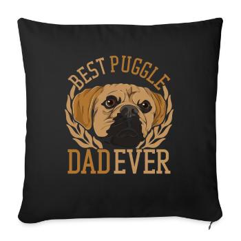 Amoureux des chiens Cadeau de la fête des pères Chien Papa Puggle - Housse de coussin décorative 45 x 45 cm - noir - Devant