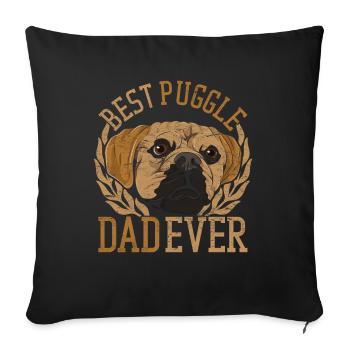 Puggle Papa Dogs Father's Day Gift Puggle - Sofa pillowcase 17,3'' x 17,3'' (45 x 45 cm) - black - Front