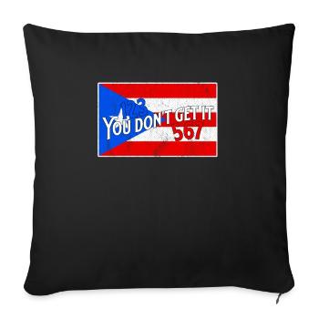 Puerto Rico Flag 123 567 Salsa - Sofa pillowcase 17,3'' x 17,3'' (45 x 45 cm) - black - Front