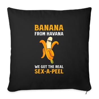 Banane Banane Fruit Aliments sains Fruits Jaune - Housse de coussin décorative 45 x 45 cm - noir - Devant
