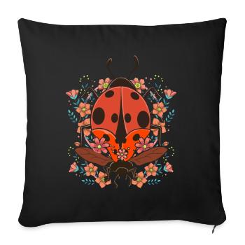 Nature Insect Cadeau Vintage Coccinelle - Housse de coussin décorative 45 x 45 cm - noir - Devant