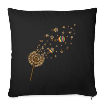 Balloonist Gift Pusteflower Hot Air Balloon - Sofa pillowcase 17,3'' x 17,3'' (45 x 45 cm) - black - Front