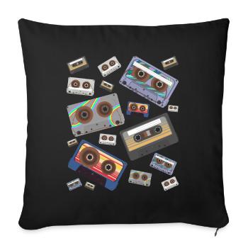 Cassette - Housse de coussin décorative 45 x 45 cm - noir - Devant