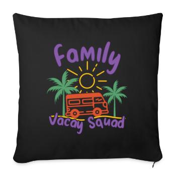 Vacances en famille Beach Squad Voyage Palme Van - Housse de coussin décorative 45 x 45 cm - noir - Devant