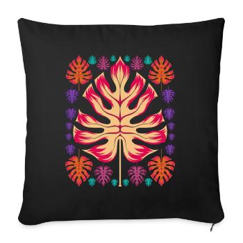 Gift Monstera Deliciosa Leaves Monstera - Sofa pillowcase 17,3'' x 17,3'' (45 x 45 cm) - black - Front