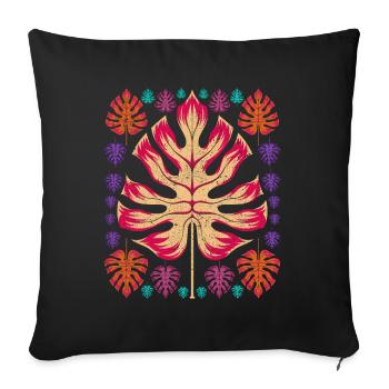 Monstera - Sofakissenbezug 45 x 45 cm - Schwarz - Vorne