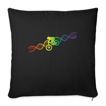 DNA Helix Rainbow Genetics Mountain Bike Colorful - Sofa pillowcase 17,3'' x 17,3'' (45 x 45 cm) - black - Front