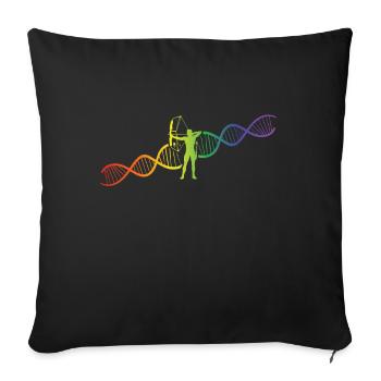 DNA Helix Rainbow Genetics Tir à l’arc coloré - Housse de coussin décorative 45 x 45 cm - noir - Devant