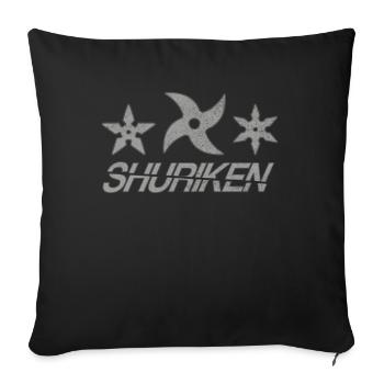 Shuriken Ninja Martial Arts Traditional Asia - Sofa pillowcase 17,3'' x 17,3'' (45 x 45 cm) - black - Front