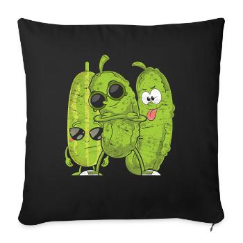 Cool Sunglasses Vegetable Gift Idea Cucumber - Sofa pillowcase 17,3'' x 17,3'' (45 x 45 cm) - black - Front