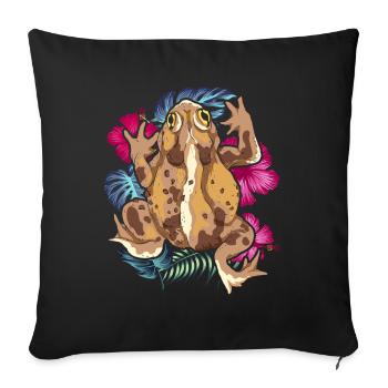 Amphibians Animal Motif Gift Frog Toad - Sofa pillowcase 17,3'' x 17,3'' (45 x 45 cm) - black - Front