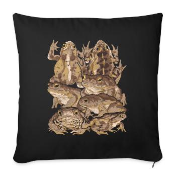 Animal Lovers Gift Frogs Amphibians Toad - Sofa pillowcase 17,3'' x 17,3'' (45 x 45 cm) - black - Front