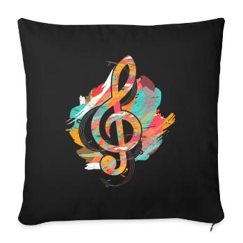 Clef - Sofa pillowcase 17,3'' x 17,3'' (45 x 45 cm) - black - Front
