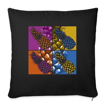 Summer Holiday Gift Fruit Tropical Pineapple - Sofa pillowcase 17,3'' x 17,3'' (45 x 45 cm) - black - Front