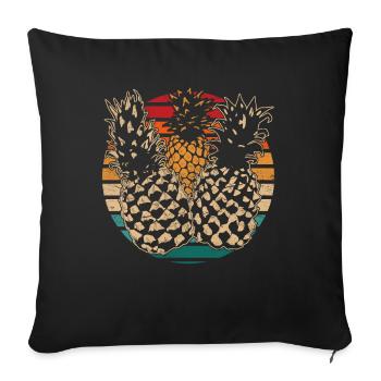 Summer Fruit Tropical Fruit Pineapple - Sofa pillowcase 17,3'' x 17,3'' (45 x 45 cm) - black - Front