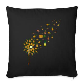 Summer Holiday Gift Fruit Tropical Pineapple - Sofa pillowcase 17,3'' x 17,3'' (45 x 45 cm) - black - Front