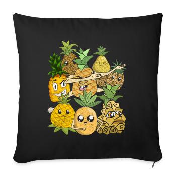 Summer Fruit Tropical Fruit Pineapple - Sofa pillowcase 17,3'' x 17,3'' (45 x 45 cm) - black - Front