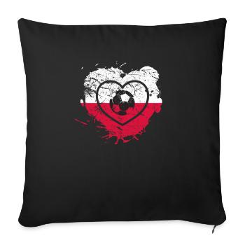Pilka Nozna Poland Football Polska - Sofa pillowcase 17,3'' x 17,3'' (45 x 45 cm) - black - Front