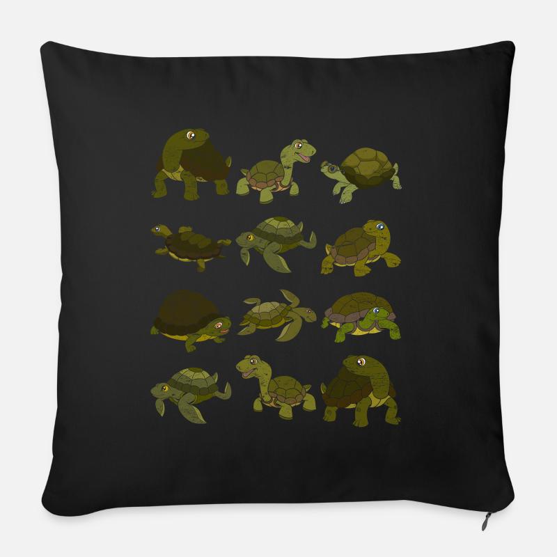 Schildkröte - Sofakissenbezug 45 x 45 cm - Schwarz