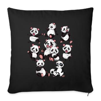 Panda - Pudebetræk 45 x 45 cm - sort - Foran