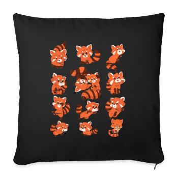 Petit panda - Housse de coussin décorative 45 x 45 cm - noir - Devant