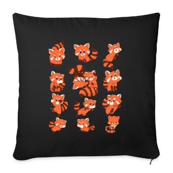 Roter Panda - Sofakissenbezug 45 x 45 cm - Schwarz - Vorne