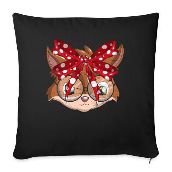 Fuchs - Sofakissenbezug 45 x 45 cm - Schwarz - Vorne
