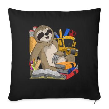 Enrolment Animal Gift Primary School Sloth - Sofa pillowcase 17,3'' x 17,3'' (45 x 45 cm) - black - Front