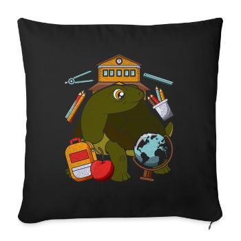 Enrolment Animal Gift Primary School Turtle - Sofa pillowcase 17,3'' x 17,3'' (45 x 45 cm) - black - Front