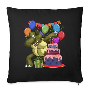 Birthday Animal Gift Dabbing Turtle - Sofa pillowcase 17,3'' x 17,3'' (45 x 45 cm) - black - Front