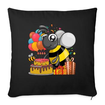 Birthday Party Gift Animal Bee - Sofa pillowcase 17,3'' x 17,3'' (45 x 45 cm) - black - Front