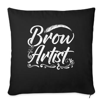 Eyebrow Beautician Gift Brow Artist - Sofa pillowcase 17,3'' x 17,3'' (45 x 45 cm) - black - Front