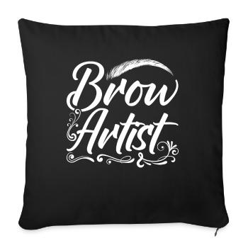 Make Up Artist Gift Beauty Brow Artist - Sofa pillowcase 17,3'' x 17,3'' (45 x 45 cm) - black - Front
