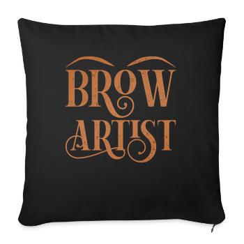 Make Up Artist Gift Beauty Brow Artist - Sofa pillowcase 17,3'' x 17,3'' (45 x 45 cm) - black - Front