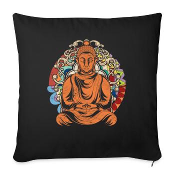 Hinduism Mandala Meditation Gift Buddha - Sofa pillowcase 17,3'' x 17,3'' (45 x 45 cm) - black - Front