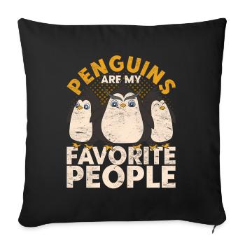 Animal Lovers Gift Animal Funny Penguin - Sofa pillowcase 17,3'' x 17,3'' (45 x 45 cm) - black - Front