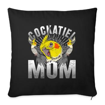 Cockatiel Mama Mother's Day Cockatiel - Sofa pillowcase 17,3'' x 17,3'' (45 x 45 cm) - black - Front