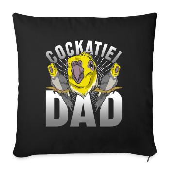 Bird Papa Father's Day Gift Idea Cockatiel - Sofa pillowcase 17,3'' x 17,3'' (45 x 45 cm) - black - Front