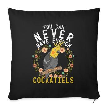 Pet Bird Lover Gift Cockatiel - Sofa pillowcase 17,3'' x 17,3'' (45 x 45 cm) - black - Front