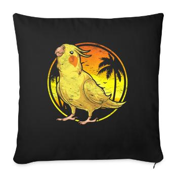 Tropical Bird Summer Gift Cockatiel - Sofa pillowcase 17,3'' x 17,3'' (45 x 45 cm) - black - Front