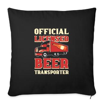 Bier Lieferant Bierfahrer Bierkönig Bier Disponent - Sofakissenbezug 45 x 45 cm - Schwarz - Vorne
