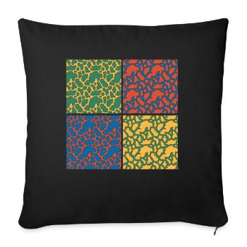 Pop Art Vache Motif Vache Taches Cadeau Vache - Housse de coussin décorative 45 x 45 cm - noir - Devant