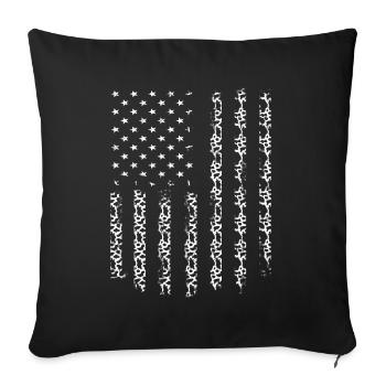 Motif de vache USA Drapeau Vache Taches Cadeau Vache - Housse de coussin décorative 45 x 45 cm - noir - Devant