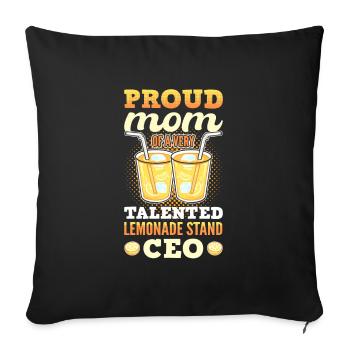 Fière maman d’un PDG de stand de limonade très talentueux - Housse de coussin décorative 45 x 45 cm - noir - Devant