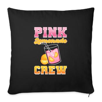 Pink Lemonade Crew Lemonde Stand Lemonade Boss - Sofa pillowcase 17,3'' x 17,3'' (45 x 45 cm) - black - Front