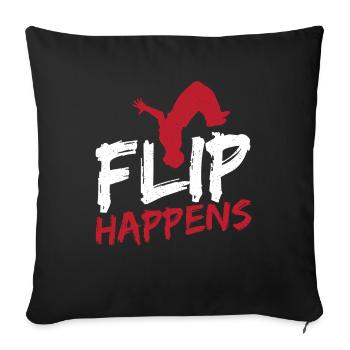 Flip Happens Freerunning Parkour - Sofa pillowcase 17,3'' x 17,3'' (45 x 45 cm) - black - Front