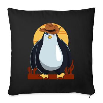 Animal Lover Cowboy Gift Penguin - Sofa pillowcase 17,3'' x 17,3'' (45 x 45 cm) - black - Front