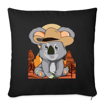 Animal Lover Cowboy Gift Koala Bear - Sofa pillowcase 17,3'' x 17,3'' (45 x 45 cm) - black - Front