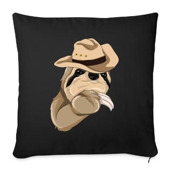 Animal Lover Cowboy Gift Sloth - Sofa pillowcase 17,3'' x 17,3'' (45 x 45 cm) - black - Front