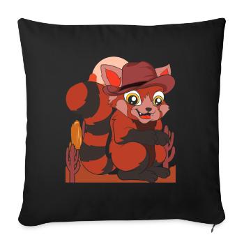 Animal Lover Cowboy Gift Red Panda - Sofa pillowcase 17,3'' x 17,3'' (45 x 45 cm) - black - Front
